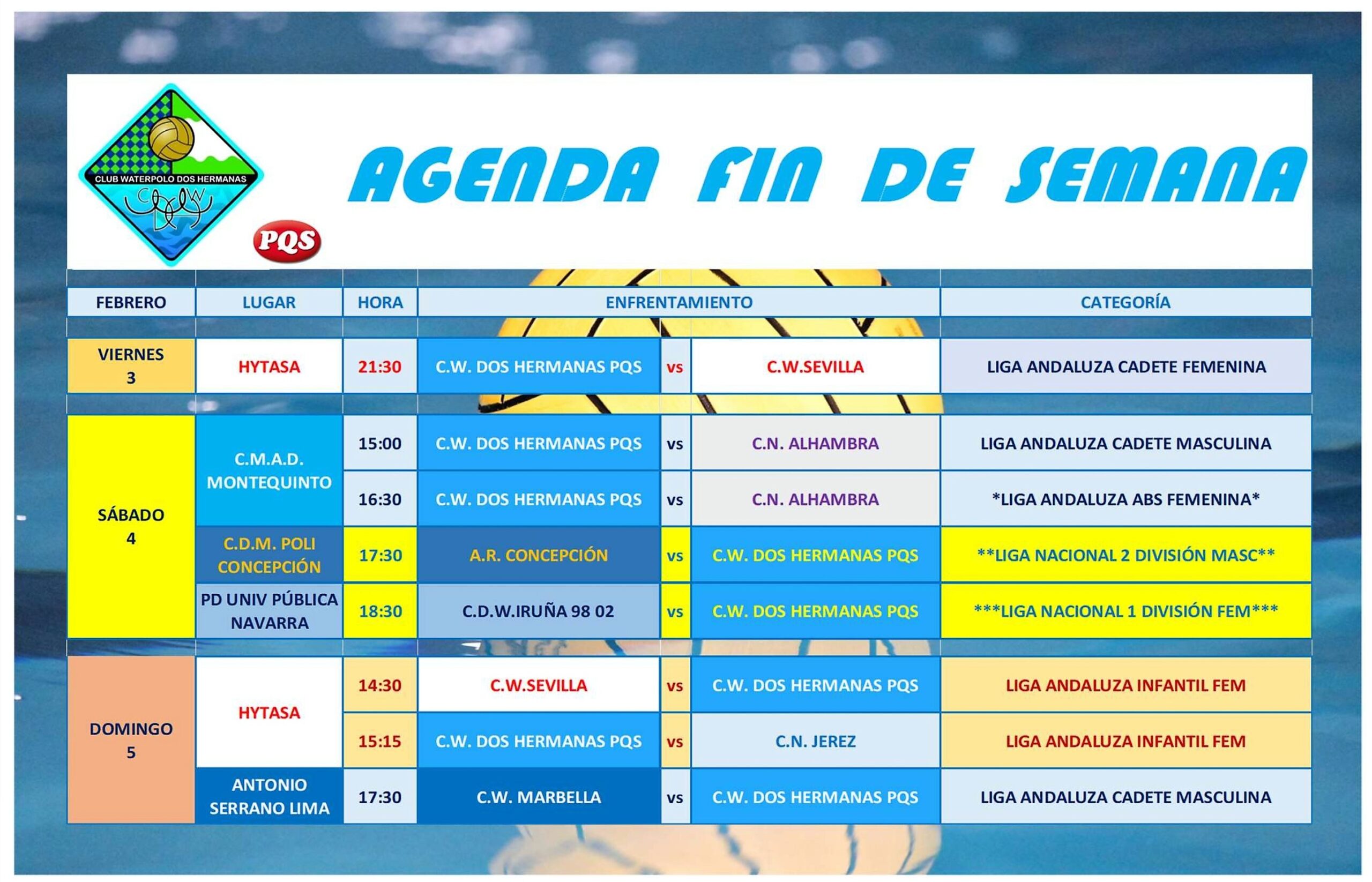 Agenda Del Club Waterpolo Dos Hermanas Pqs Club Waterpolo Dos